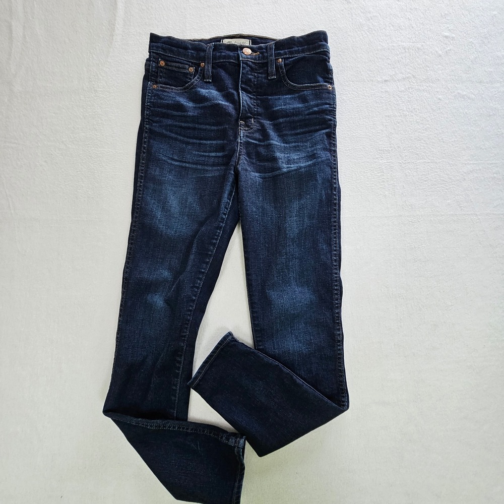 Madewell 10 High Riser Skinny Skinny Jeans Dark Indigo Blue F4684 Womens 26
